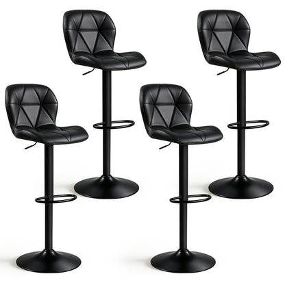 Swivel Bar Stools Set of 4 with Adjustable Height