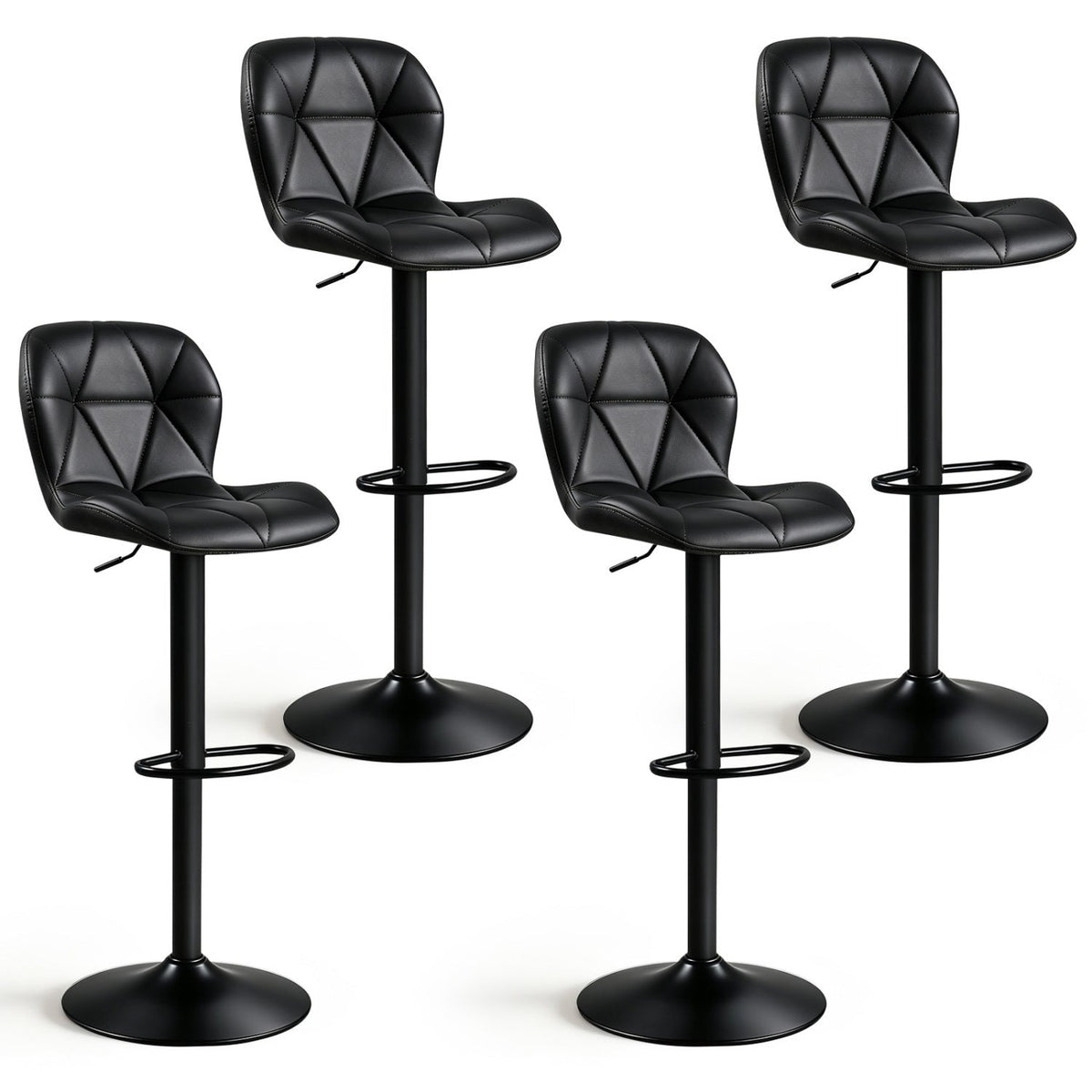 Swivel Bar Stools Set of 4 with Adjustable Height