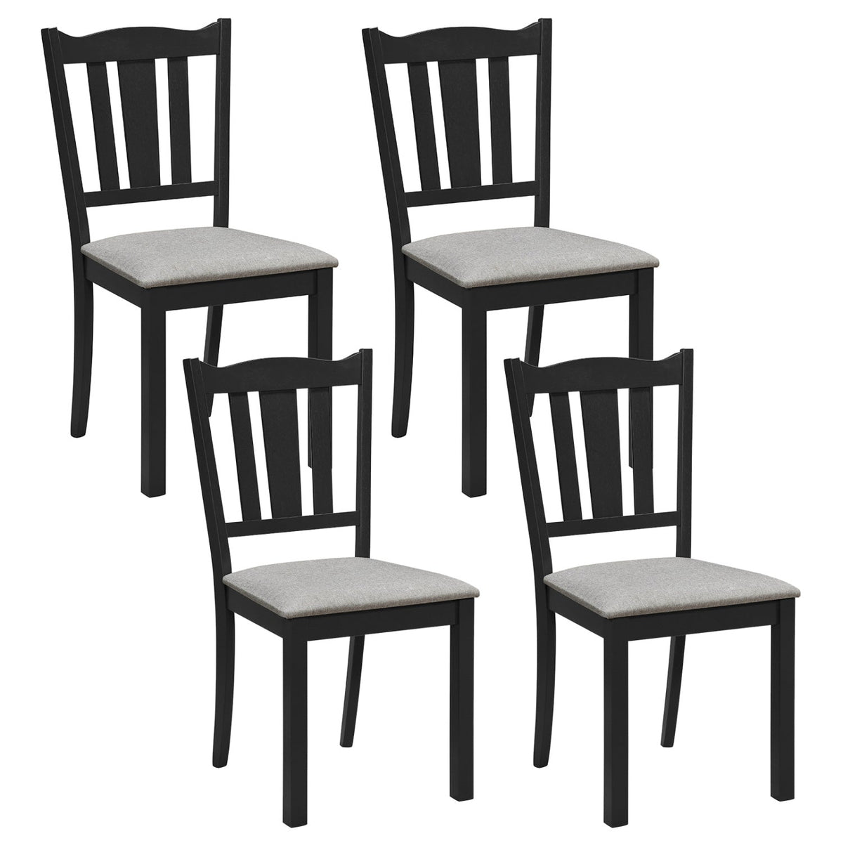 Wooden Dining Chairs Set of 4 with Padded Cushion Seats