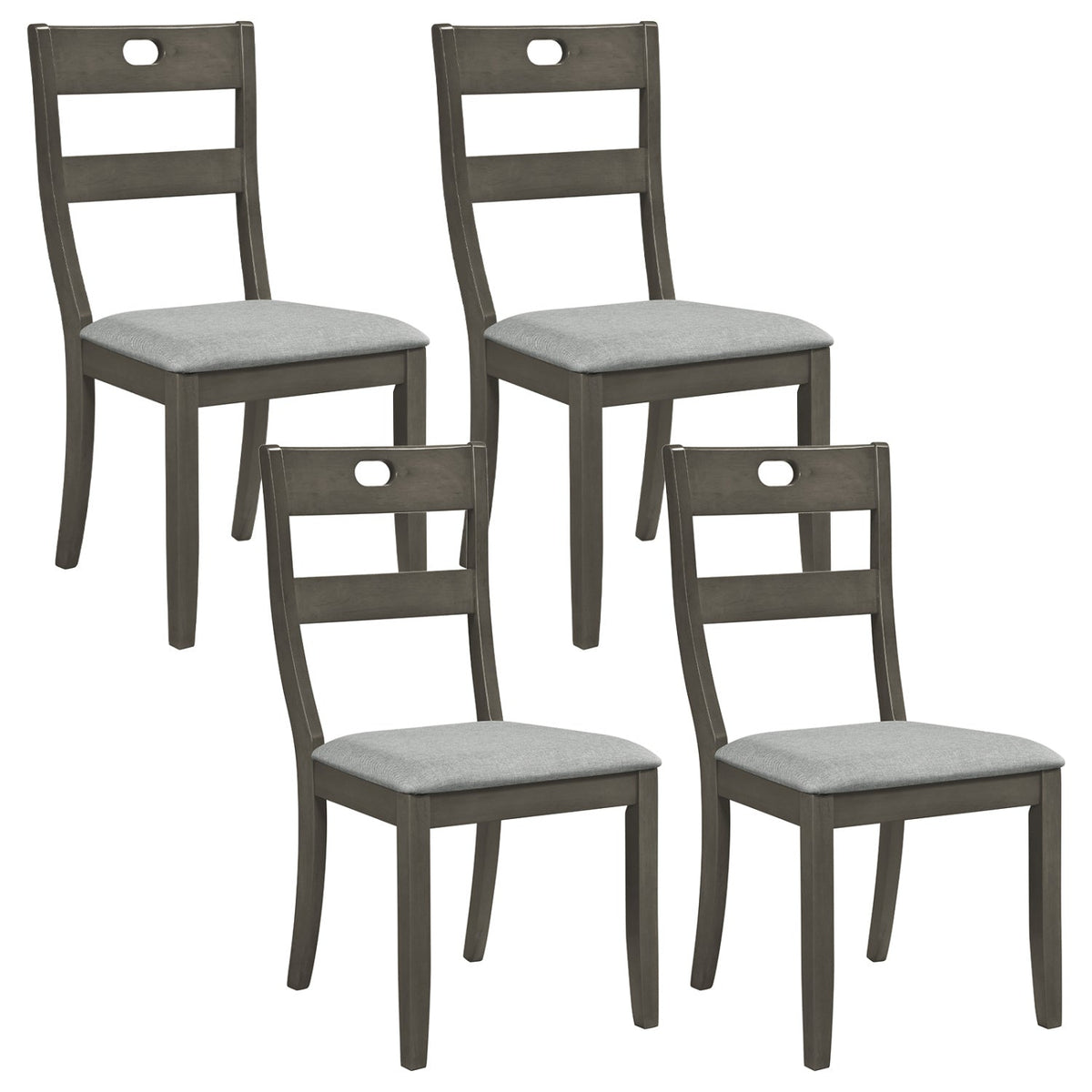 Wooden Dining Chairs Set of 4 with Padded Seats