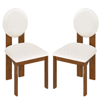 Sherpa Dining Chairs Set of 2 with Rubber Wood Legs