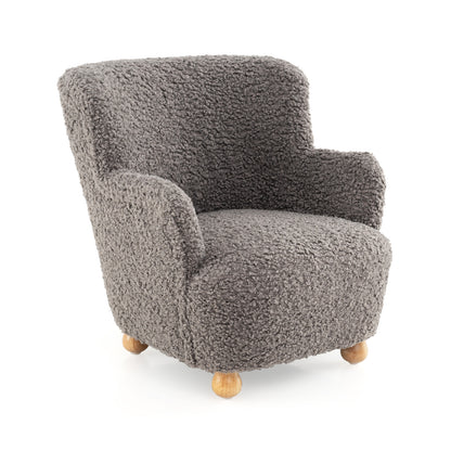 Kids Sherpa Armchair with Solid Wood Legs