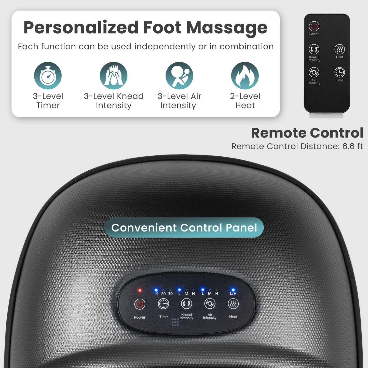 Shiatsu Foot Massager with Heat and Air Compression