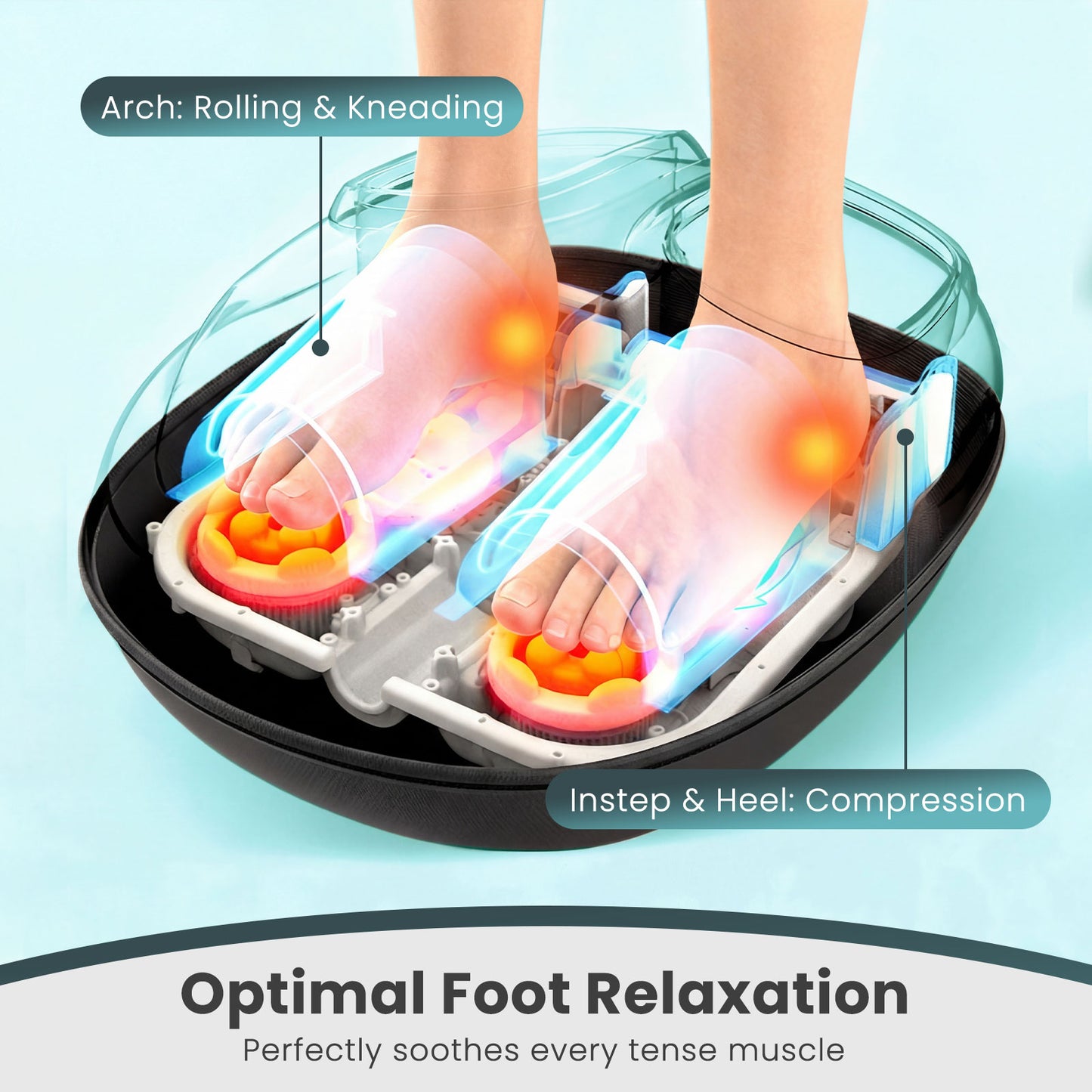 Shiatsu Foot Massager with Heat and Air Compression