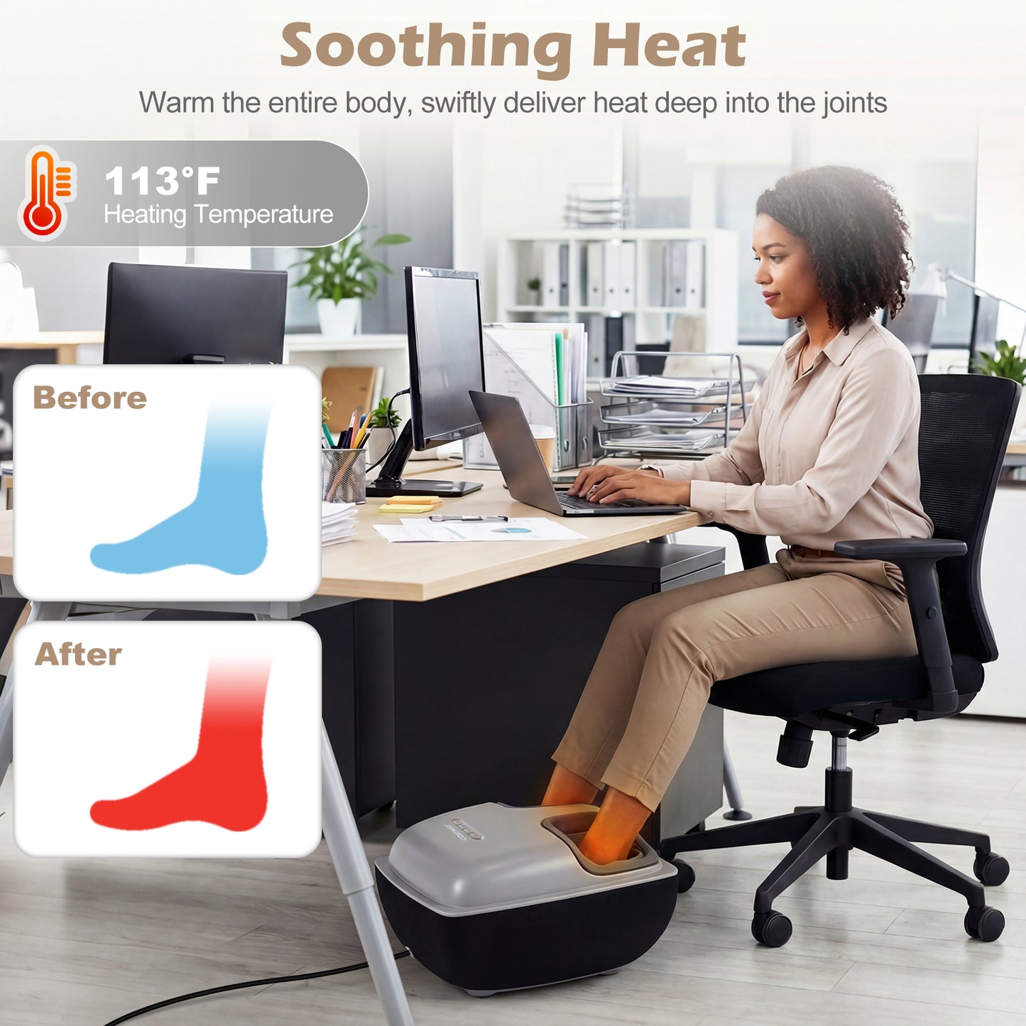 Shiatsu Foot Massager with Heat and Air Compression