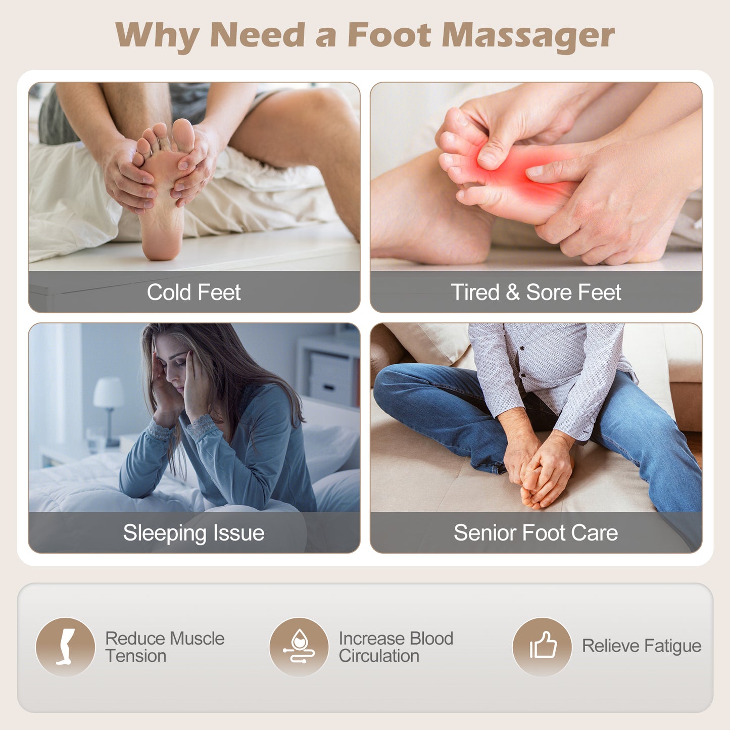 Shiatsu Foot Massager with Heat and Air Compression