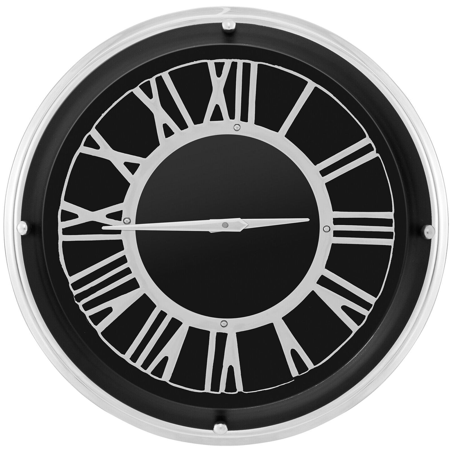 13.5/17.5 Inch Silent Wall Clock with Silver Frame