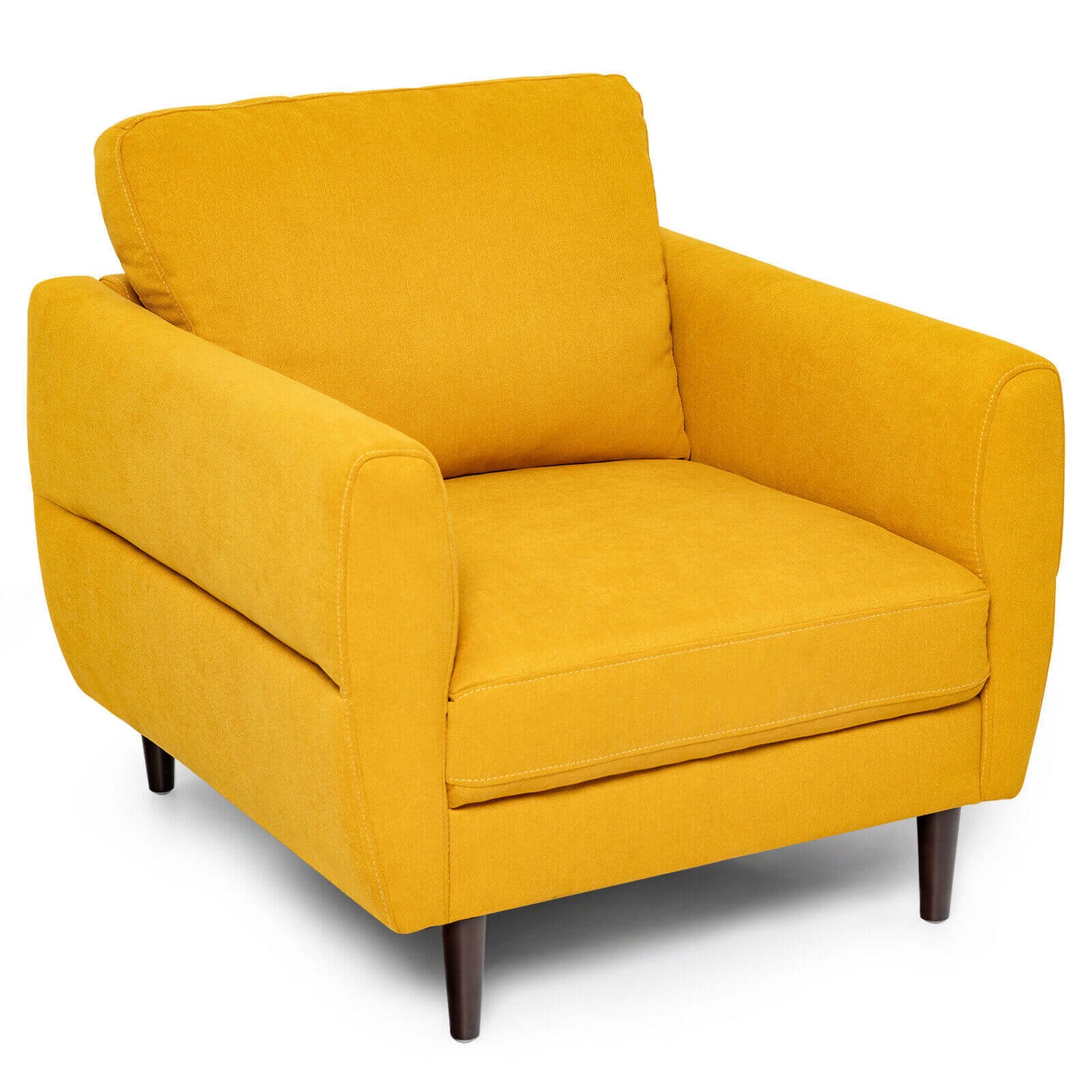 Upholstered Accent Chair with Solid Wood Frame - Navy