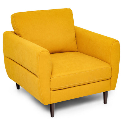Upholstered Accent Chair with Solid Wood Frame - Navy