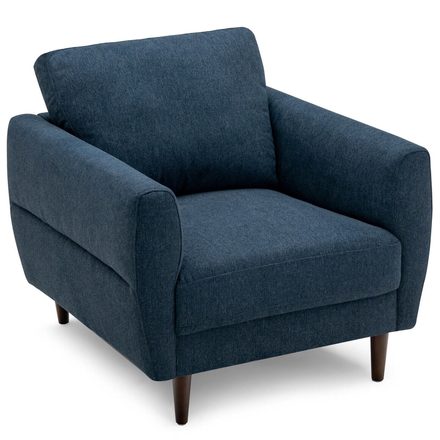 Upholstered Accent Chair with Solid Wood Frame - Navy