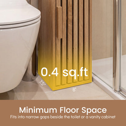 Slim Bathroom Cabinets Freestanding Toilet Paper Holder Stand with Door