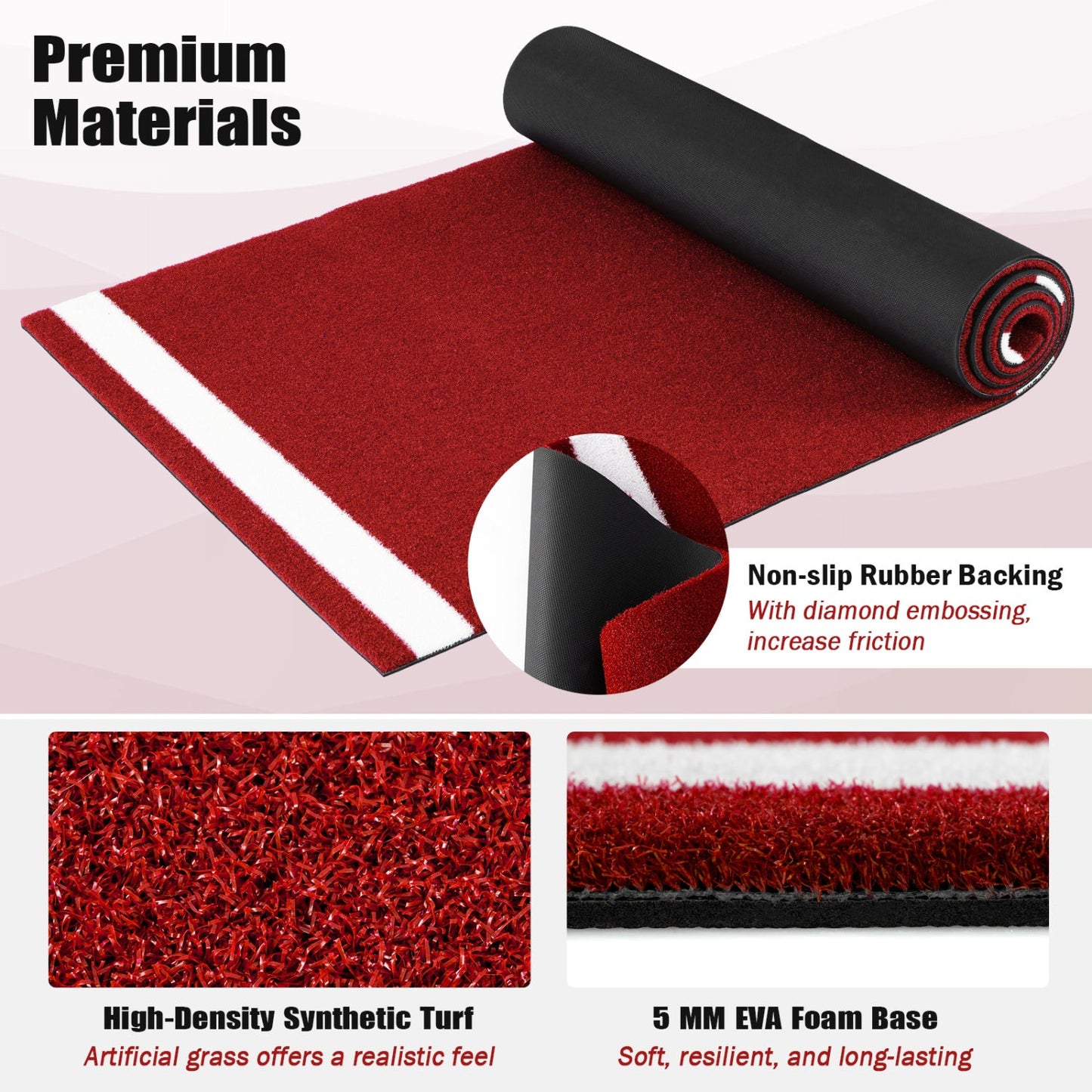 Softball Pitching Mat 10 x 3 Feet Softball Training Aid
