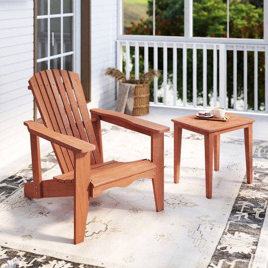 Solid Wood Adirondack Chair with High Backrest