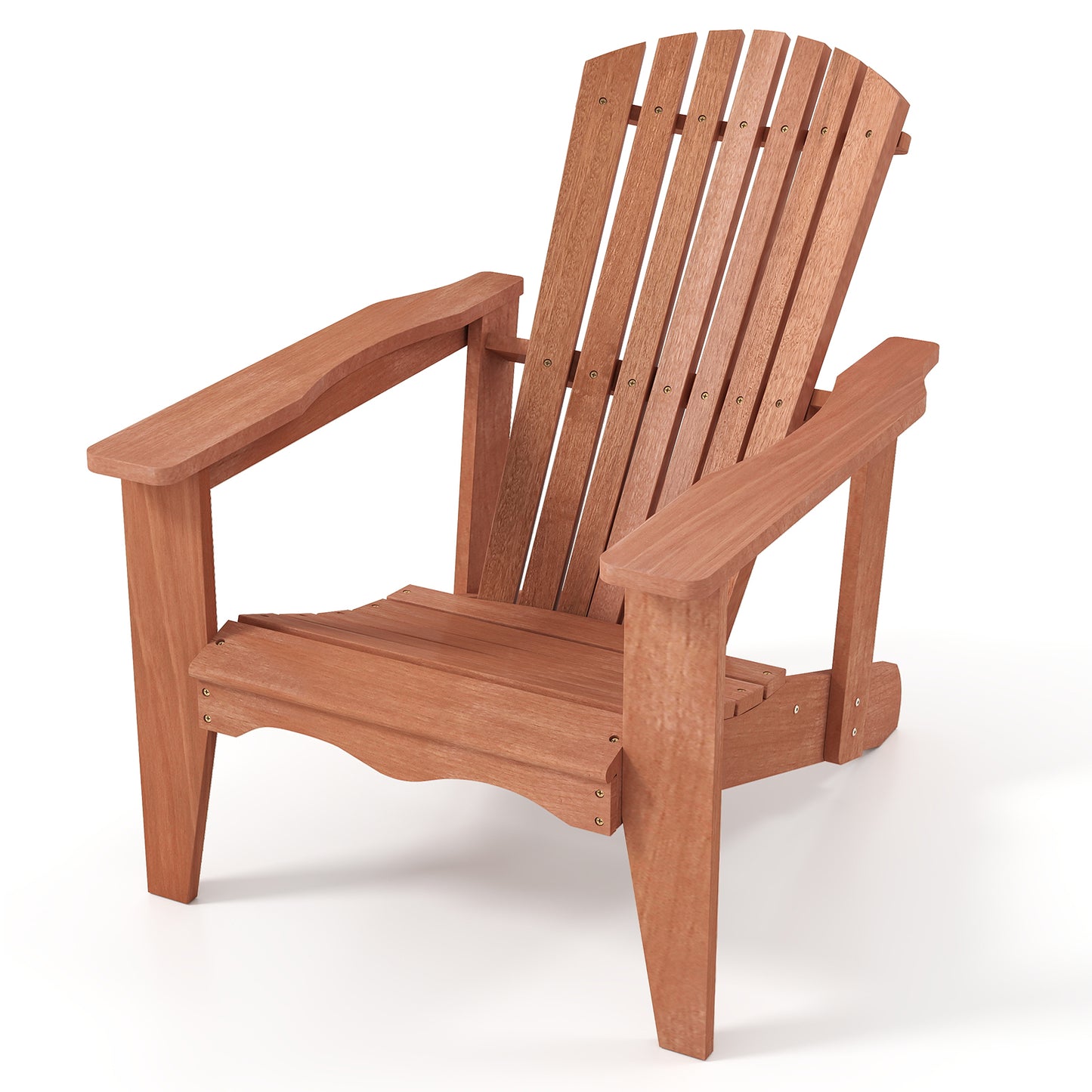 Solid Wood Adirondack Chair with High Backrest