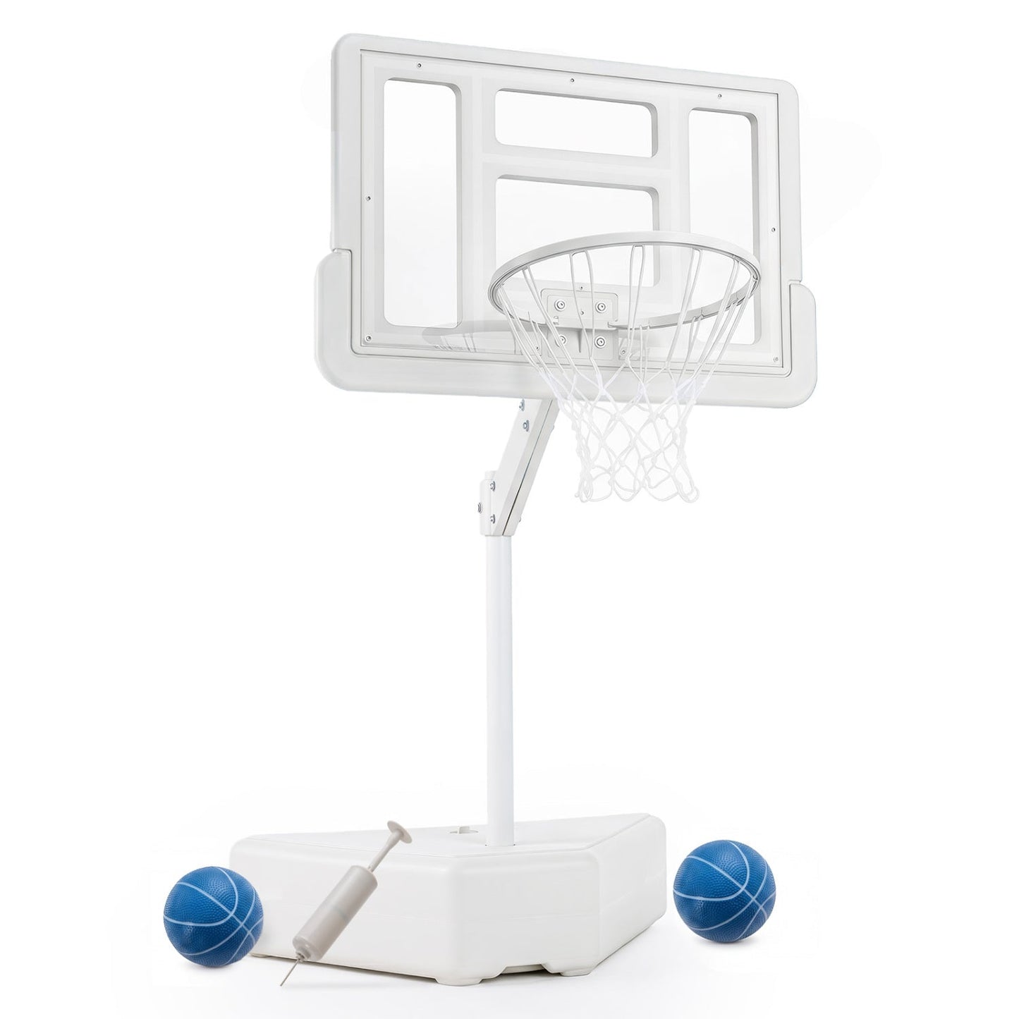 Pool Basketball Hoop with Adjustable Height & 2 Balls
