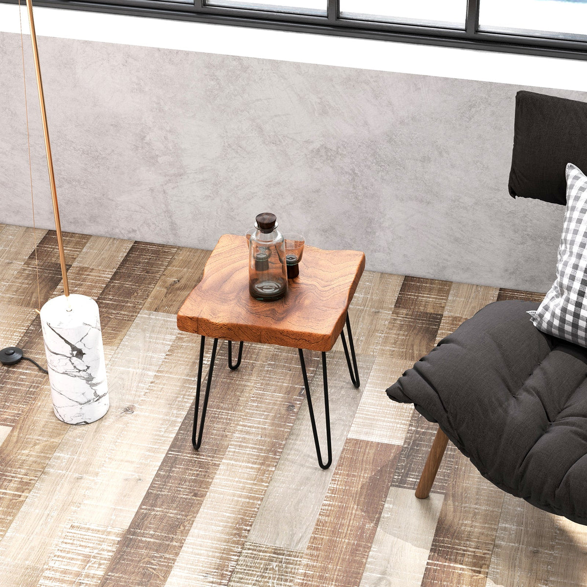 Square Reclaimed Recycled Indonesia Teak Wood End Table