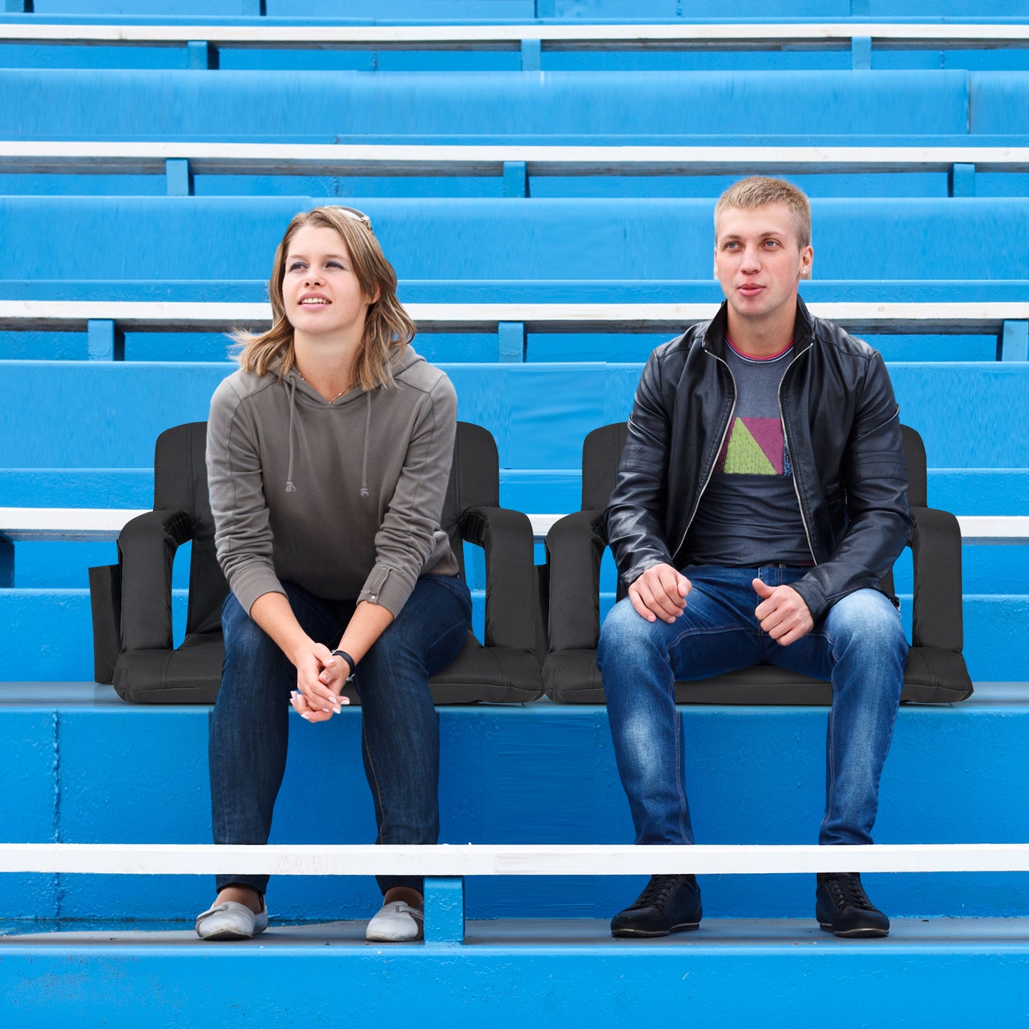Stadium Seat for Bleachers with 6-Position Adjustable Back
