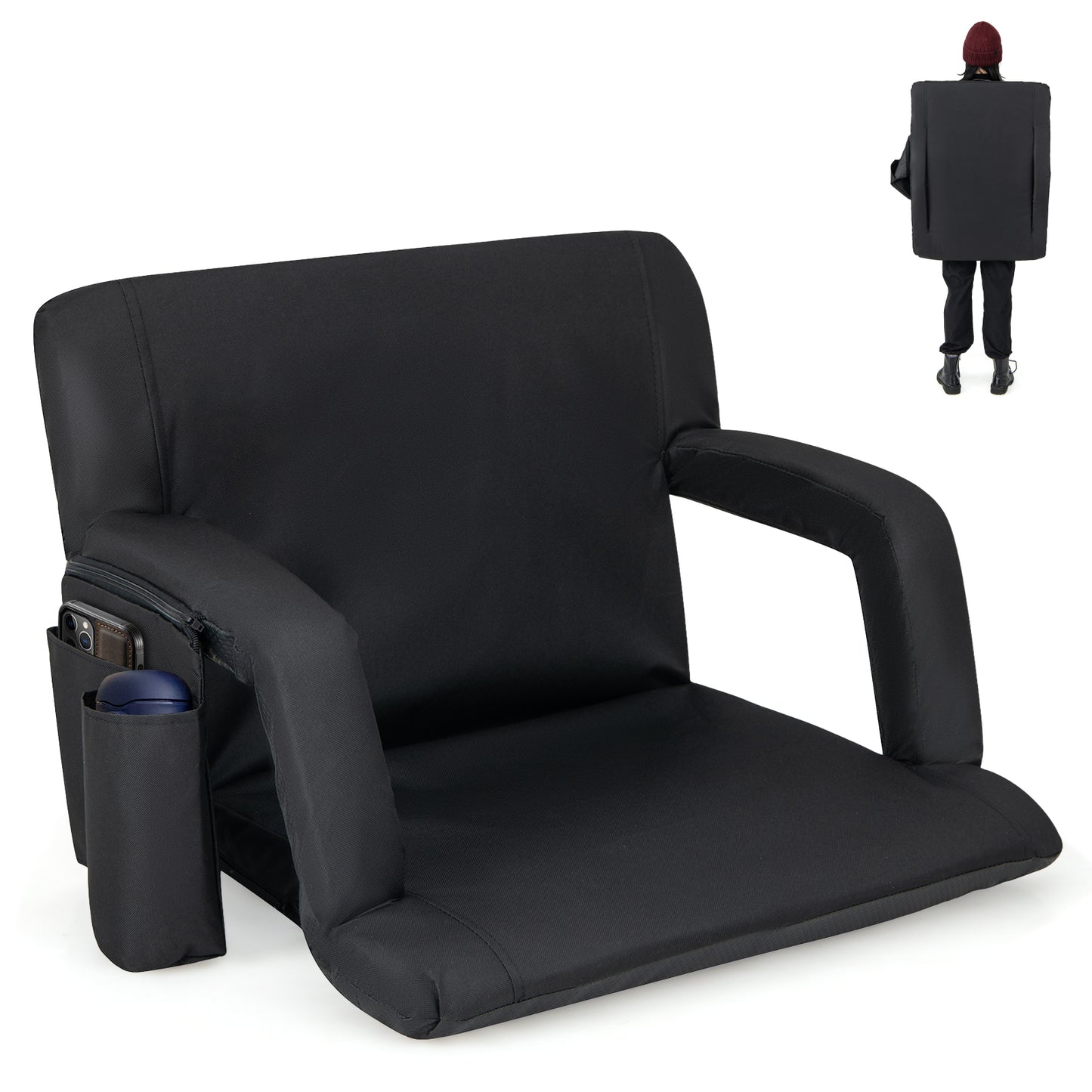Stadium Seat for Bleachers with 6-Position Adjustable Back