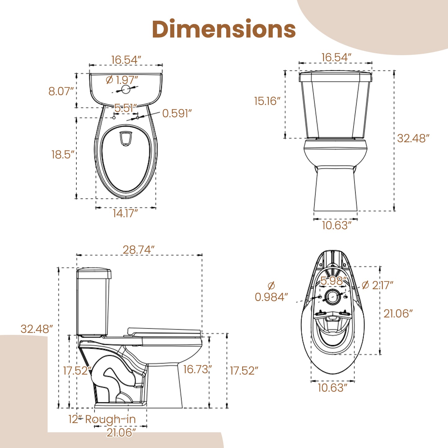 ADA Comfort Height Elongated Toilet with Dual Flush
