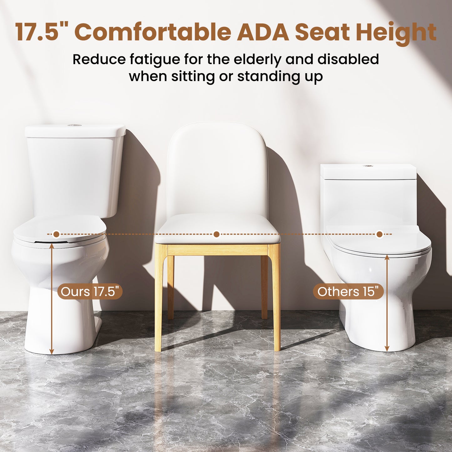 ADA Comfort Height Elongated Toilet with Dual Flush