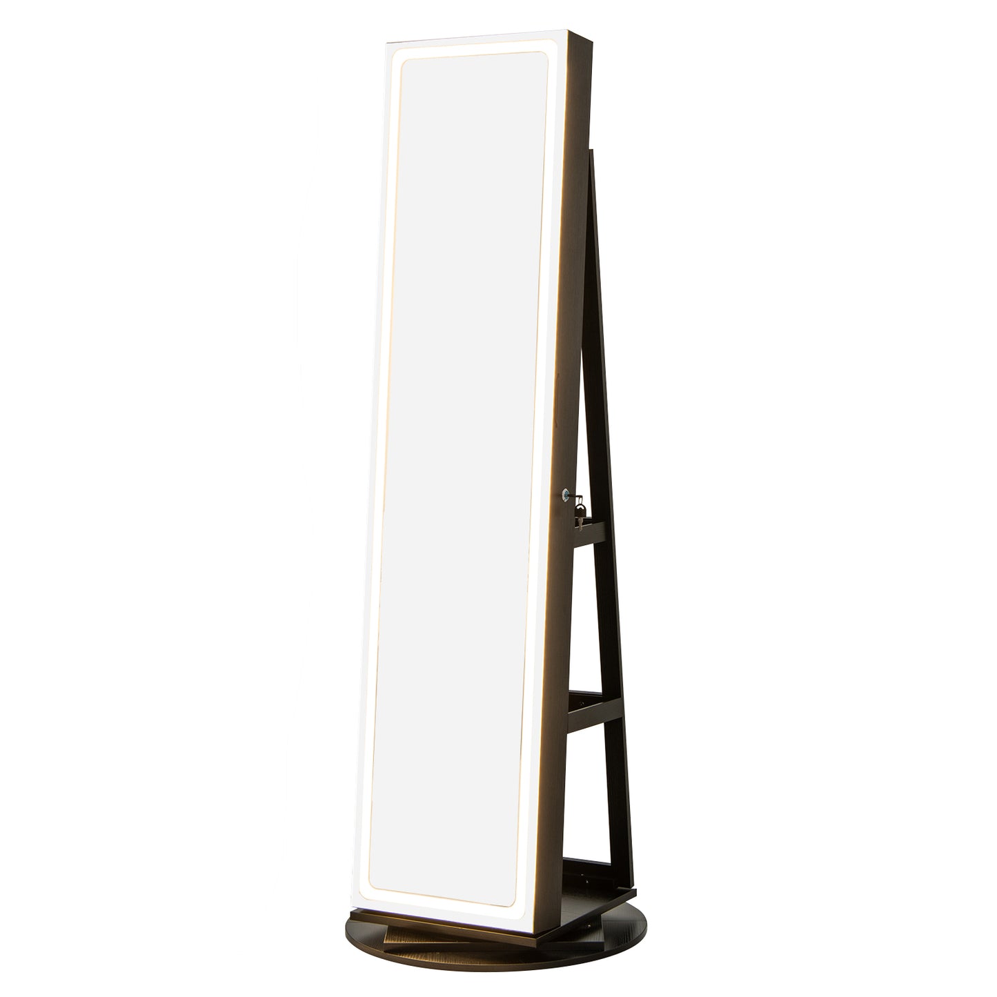 Jewelry Armoire Cabinet with LED Mirror and Rotating Base