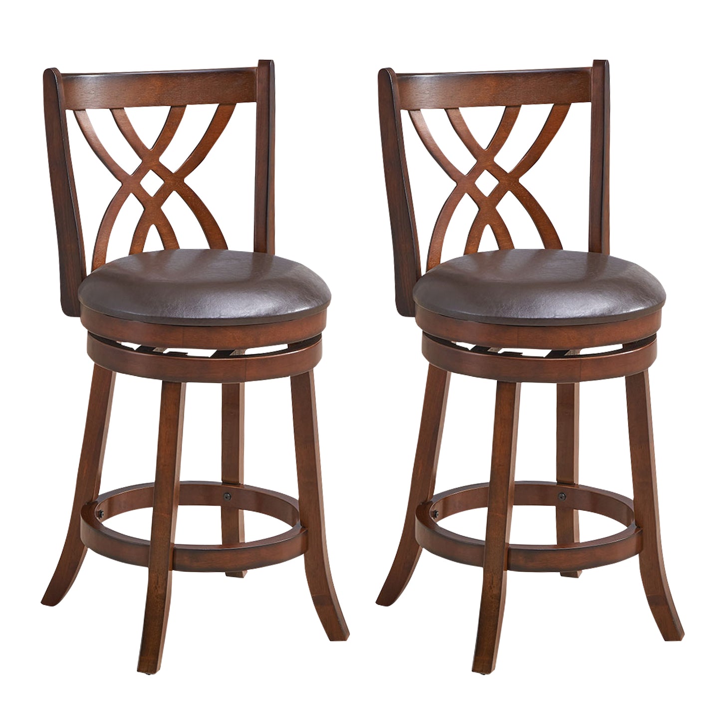 Swivel Counter Height Bar Stool with Cushioned Seat