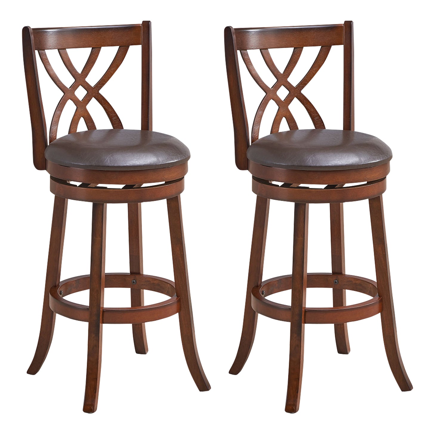 Swivel Counter Height Bar Stool with Cushioned Seat