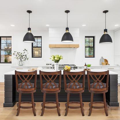Swivel Counter Height Bar Stool with Cushioned Seat