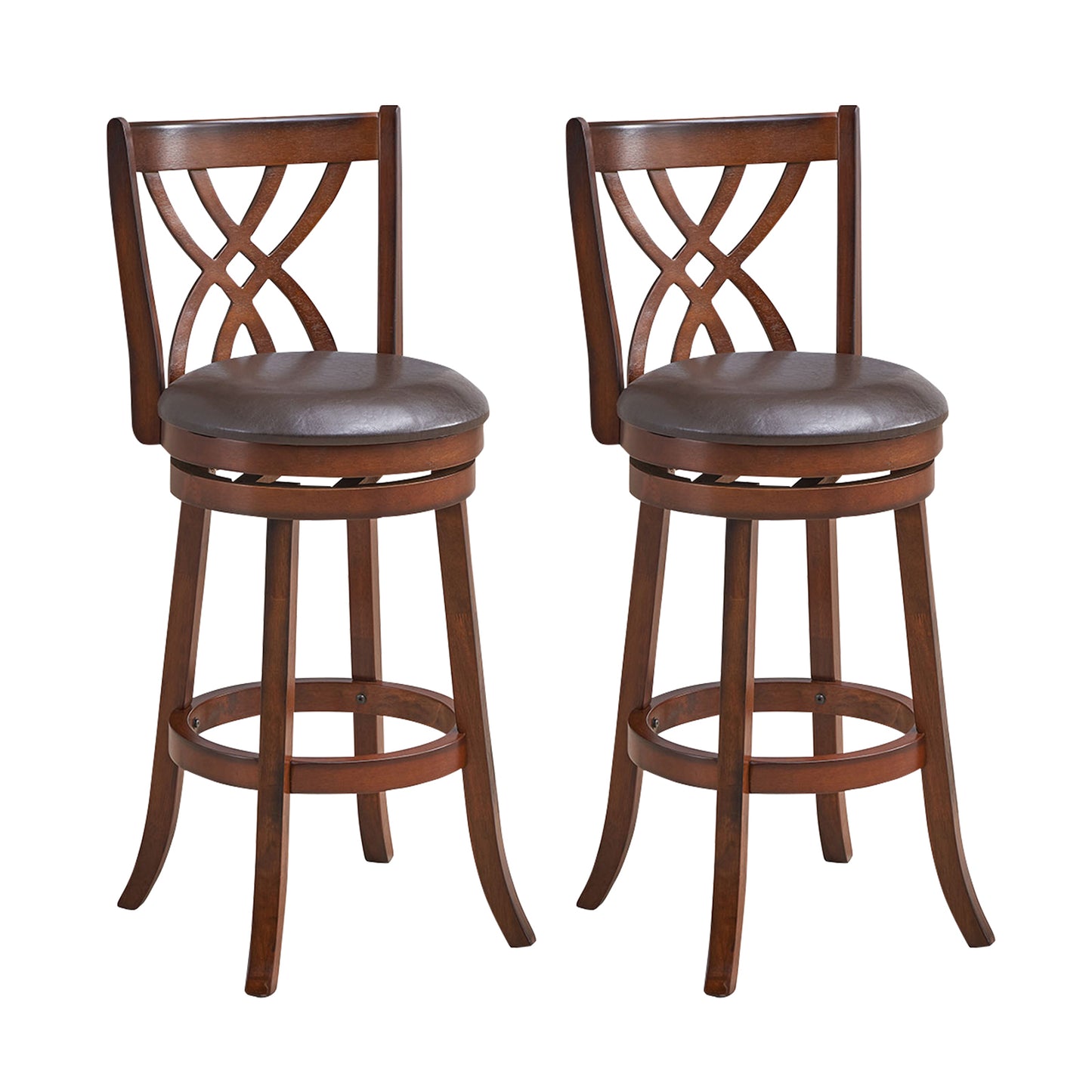 Swivel Counter Height Bar Stool with Cushioned Seat