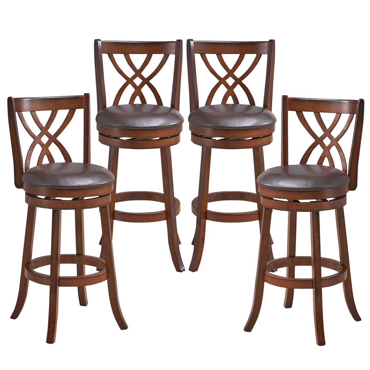 Swivel Counter Height Bar Stool with Cushioned Seat