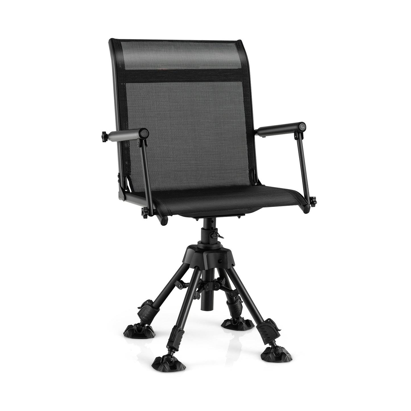 Folding Swivel Patio Chair with Adjustable Height