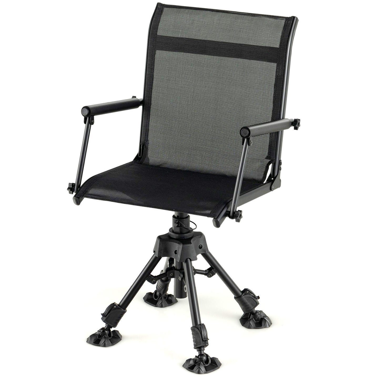 Folding Swivel Patio Chair with Adjustable Height