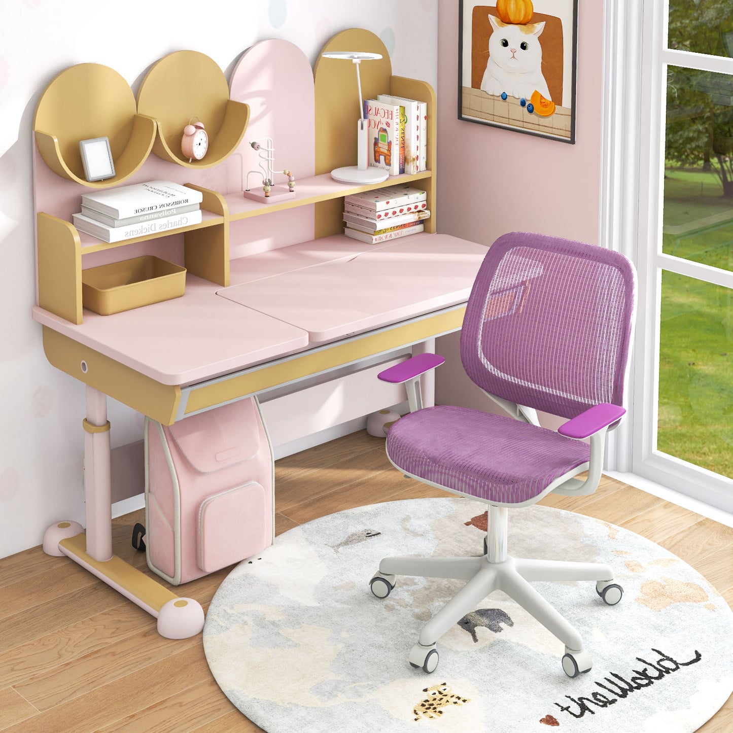 Kids Swivel Mesh Computer Chair with Adjustable Height