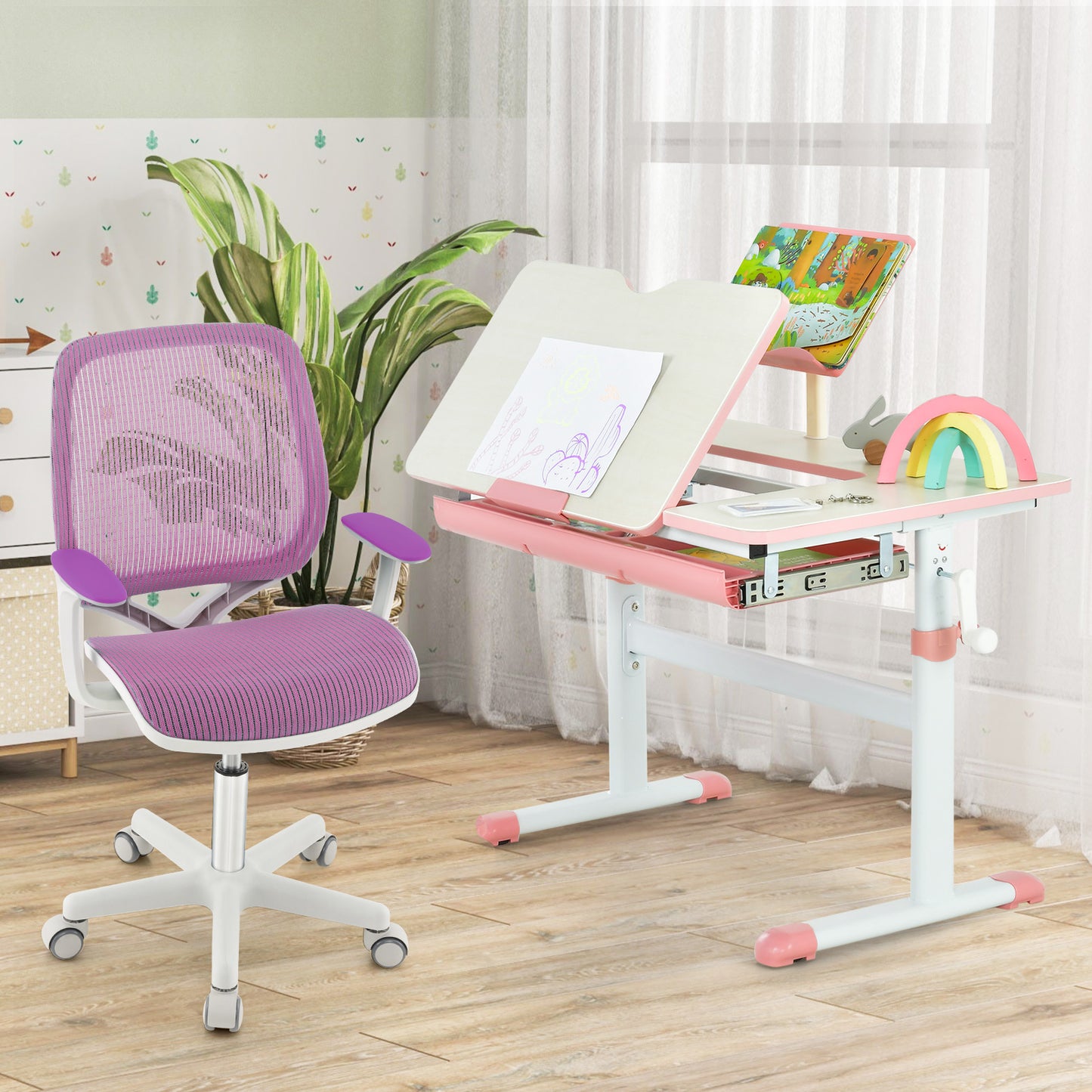 Kids Swivel Mesh Computer Chair with Adjustable Height