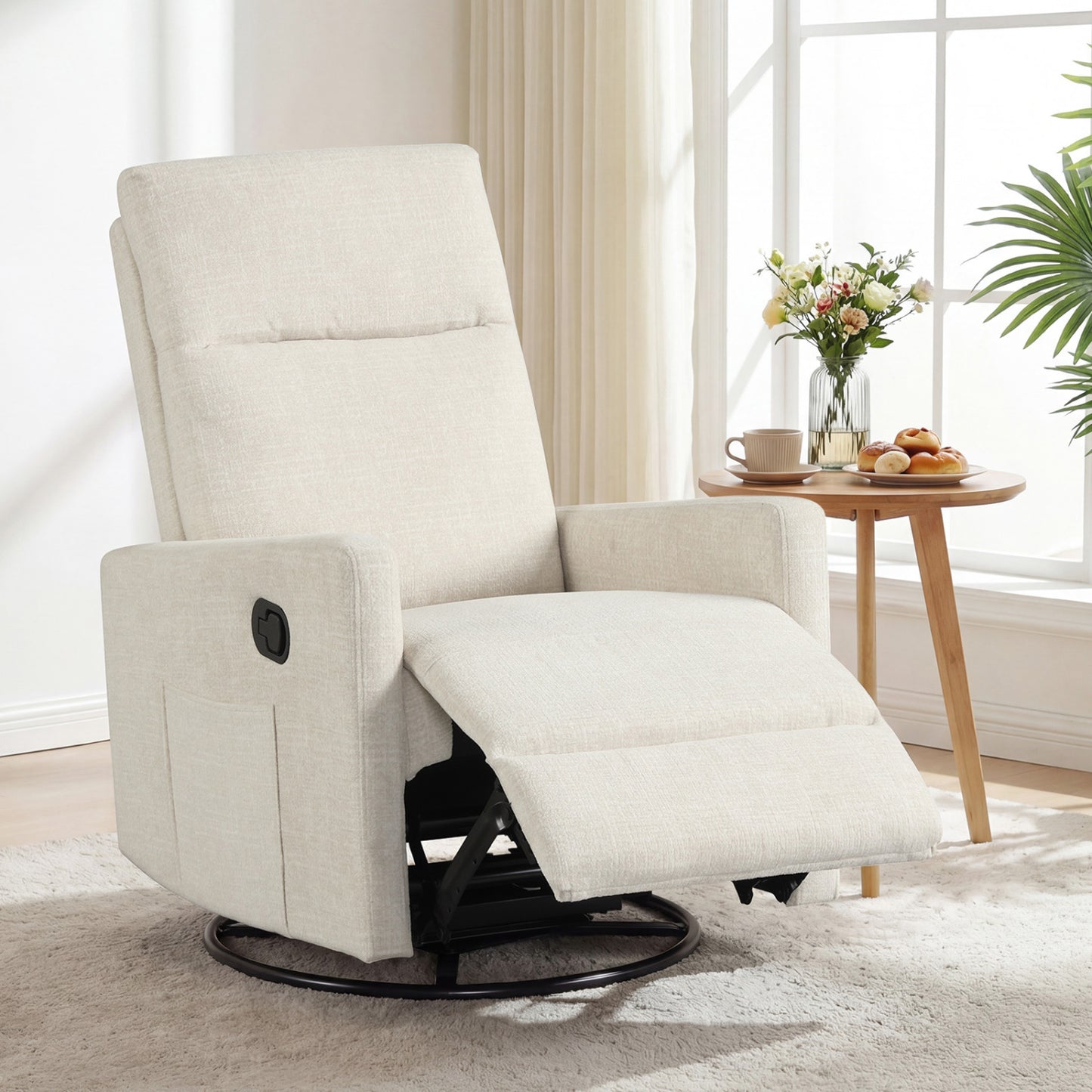 360° Swivel Rocking Recliner Chair with Footrest