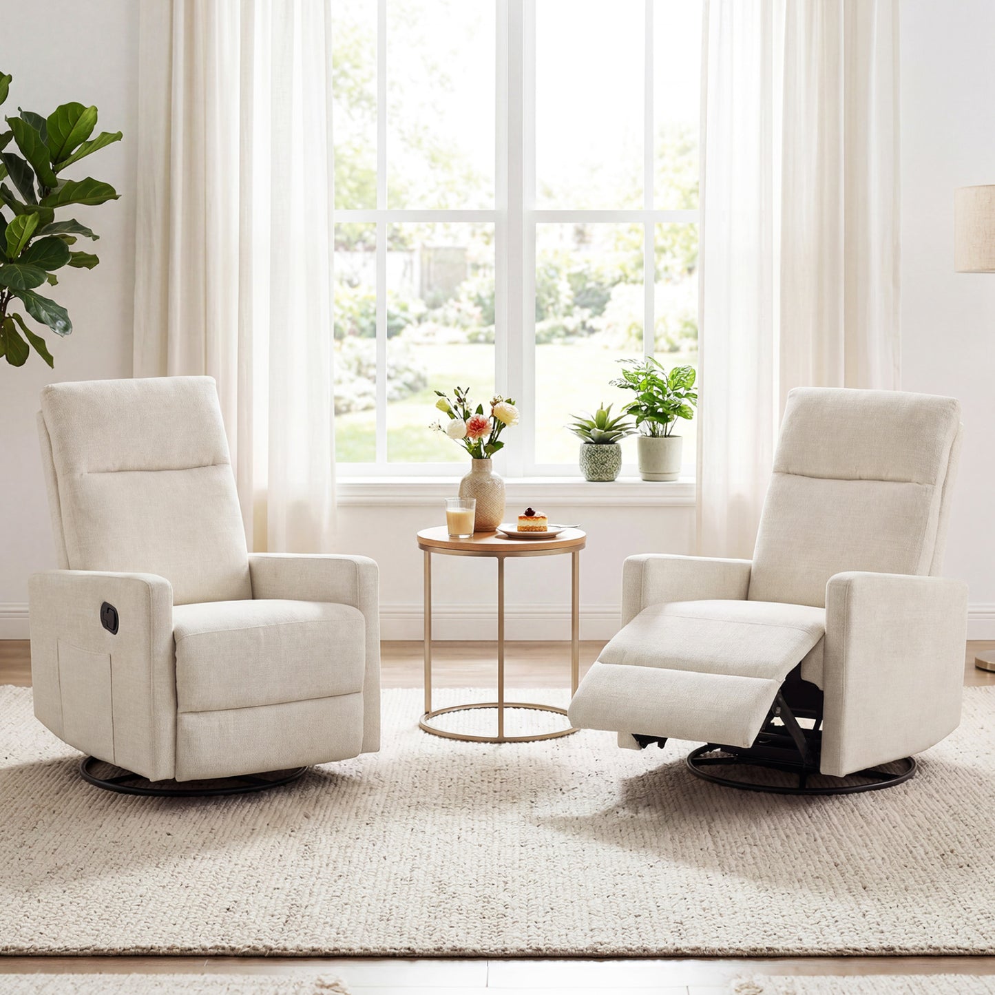 360° Swivel Rocking Recliner Chair with Footrest