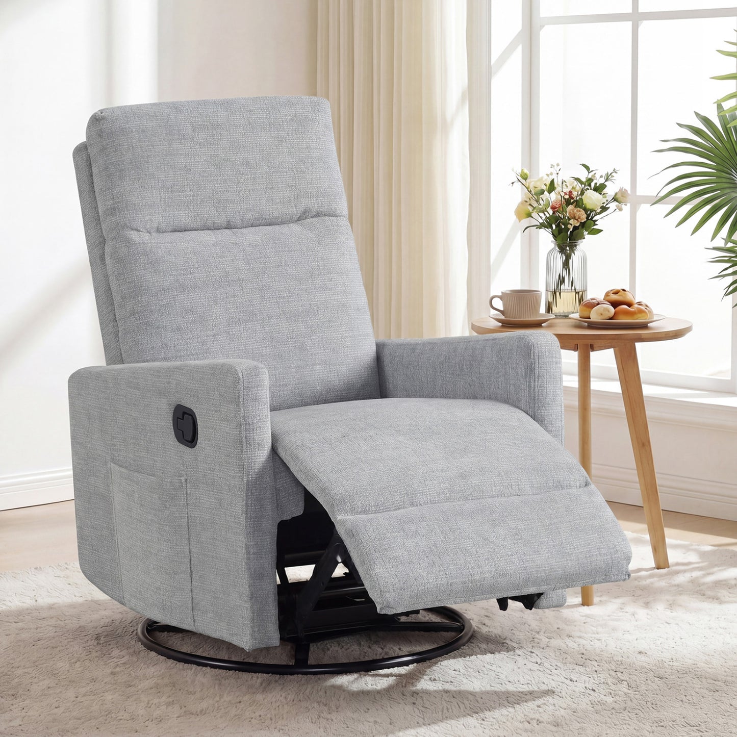 360° Swivel Rocking Recliner Chair with Footrest