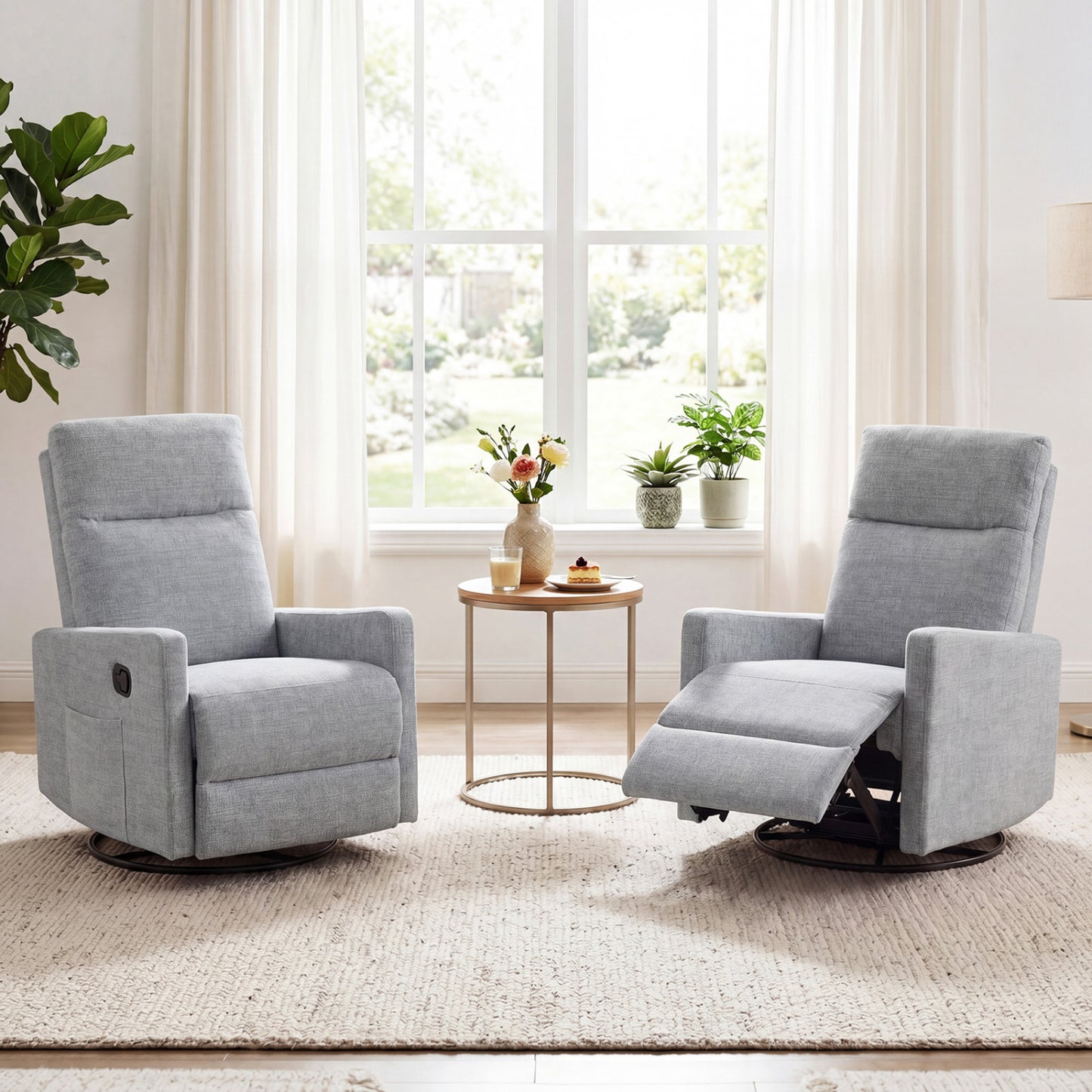 360° Swivel Rocking Recliner Chair with Footrest