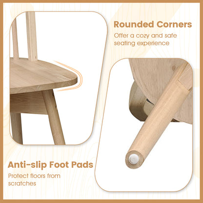 Swivel Windsor Dining Chairs Set of 4 - Solid Rubber Wood