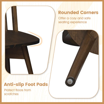 Swivel Windsor Dining Chairs Set of 4 - Solid Rubber Wood