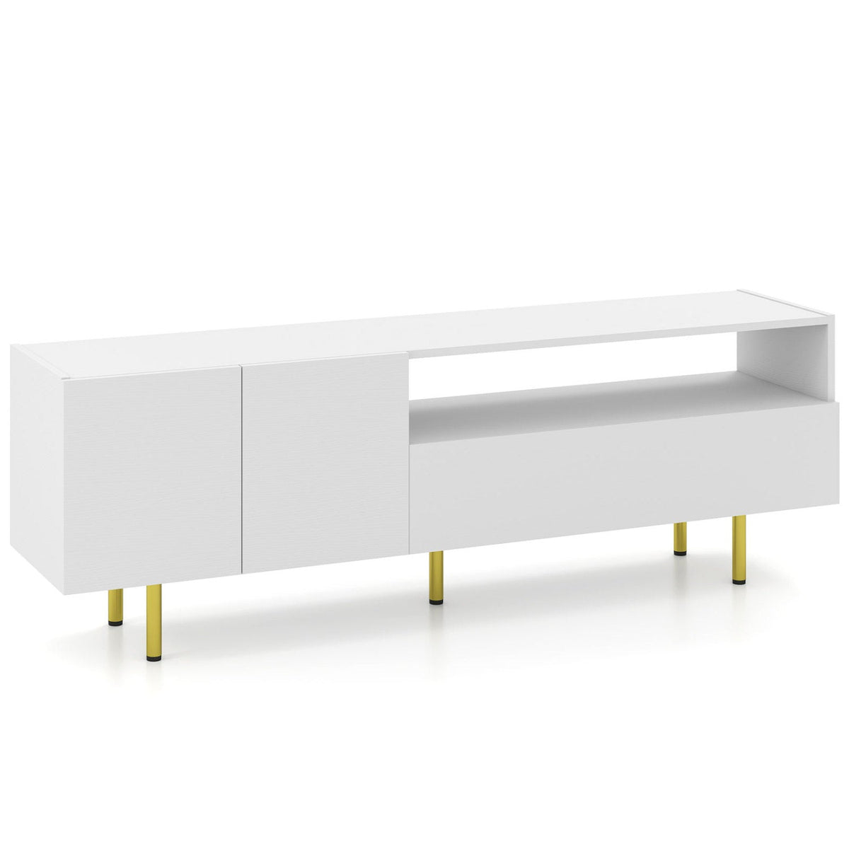 TV Stand for TVs up to 70" with Storage Cabinet and Metal Legs