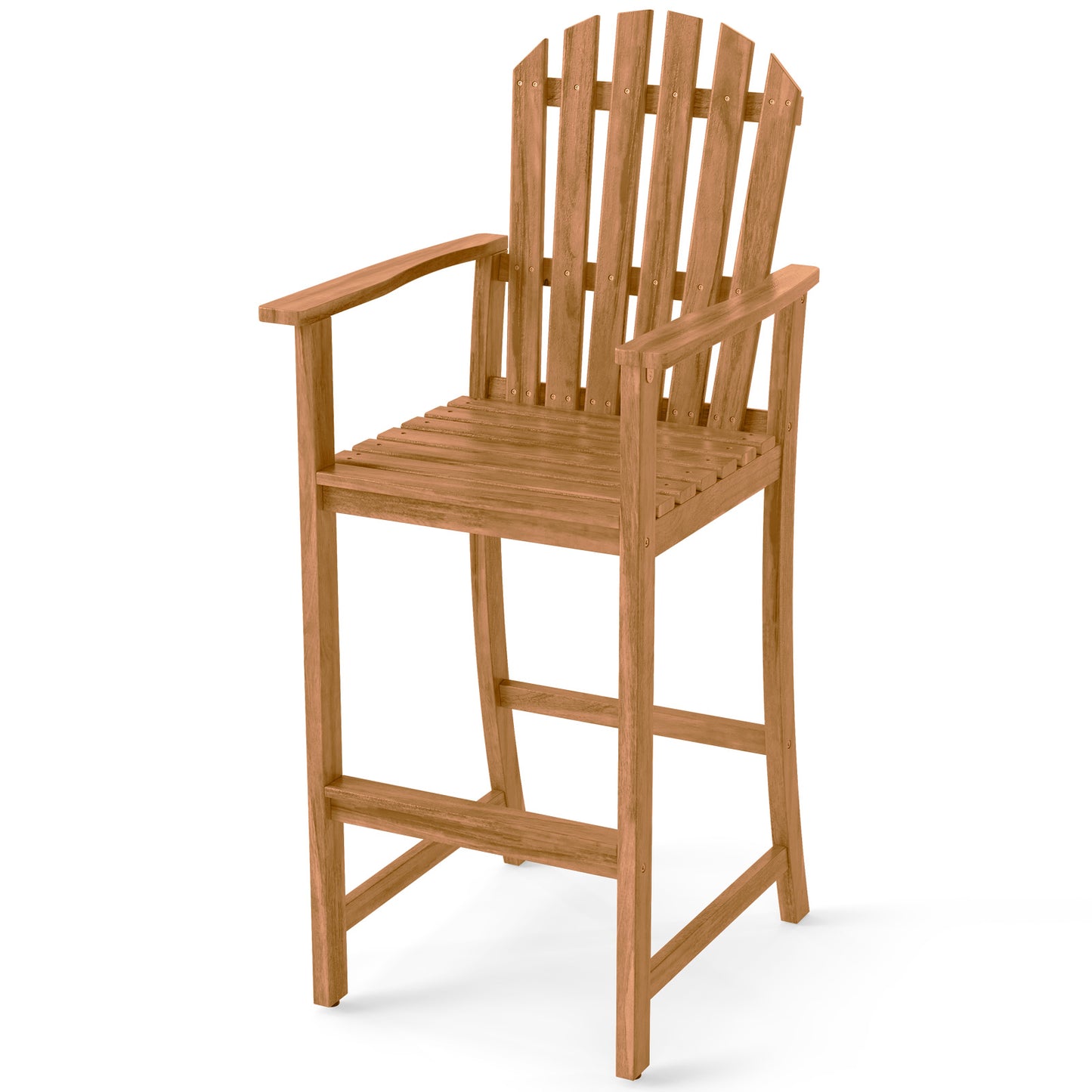 Tall Adirondack Bar Chair with Footrest - Acacia Wood