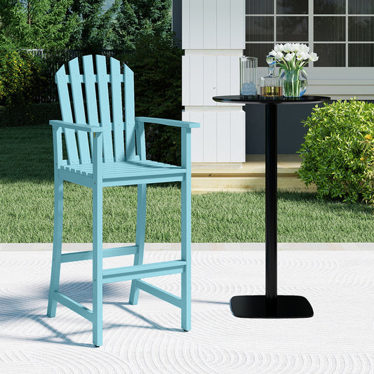 Tall Adirondack Bar Chair with Footrest - Acacia Wood