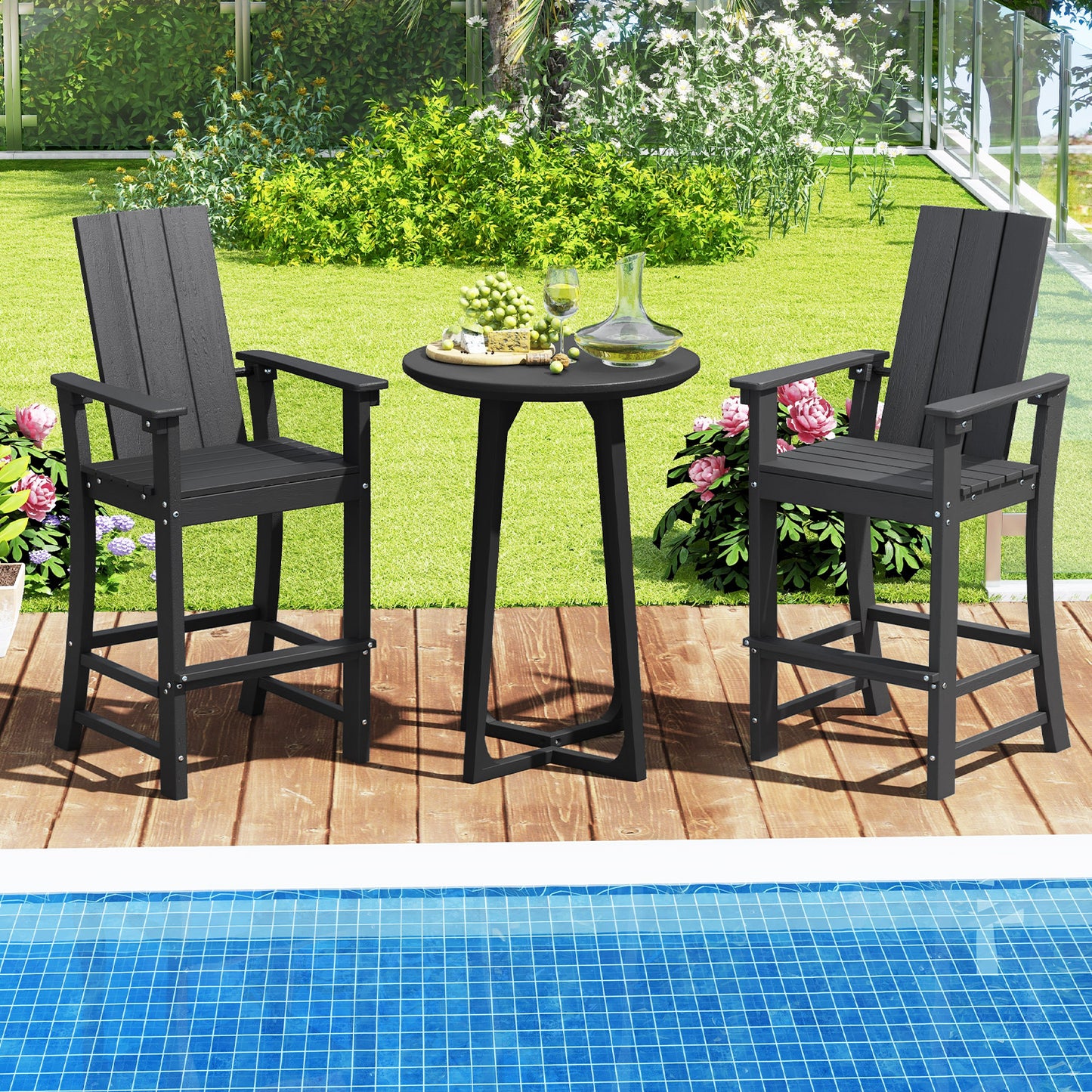 Tall Adirondack Bar Chair with Ergonomic High Back