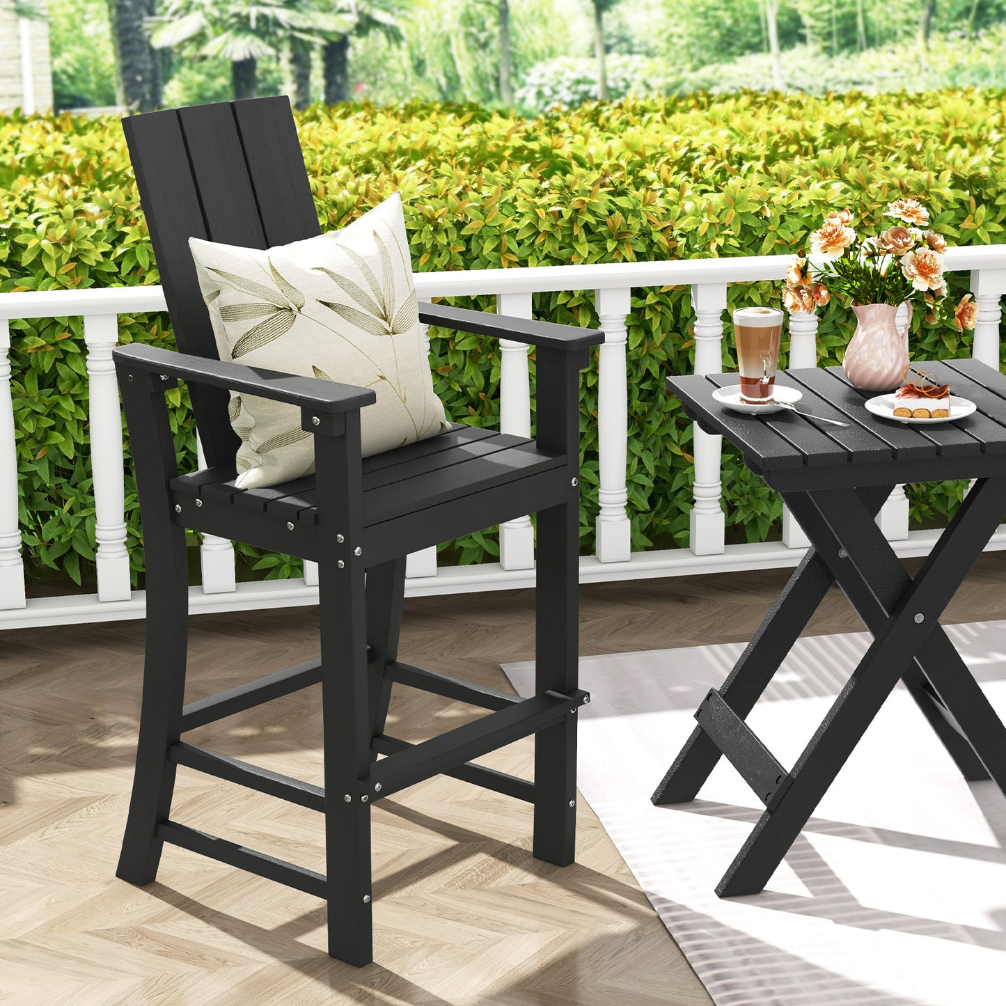 Tall Adirondack Bar Chair with Ergonomic High Back