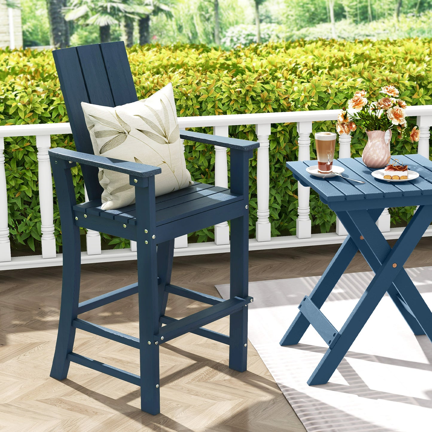 Tall Adirondack Bar Chair with Ergonomic High Back