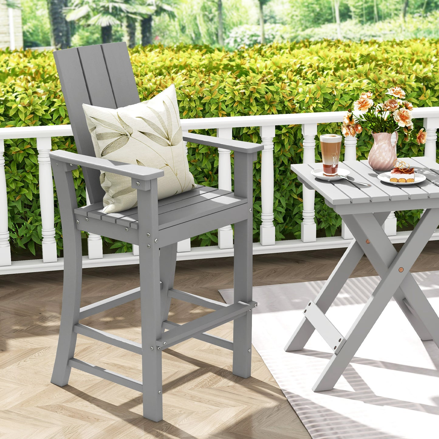 Tall Adirondack Bar Chair with Ergonomic High Back