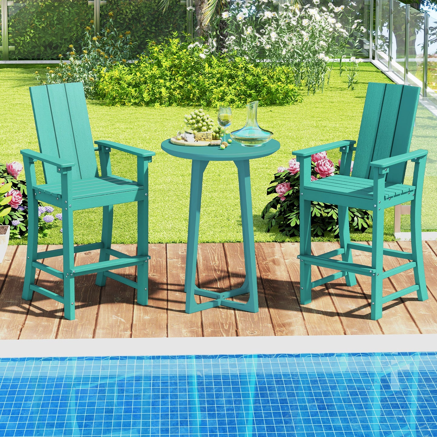 Tall Adirondack Bar Chair with Ergonomic High Back