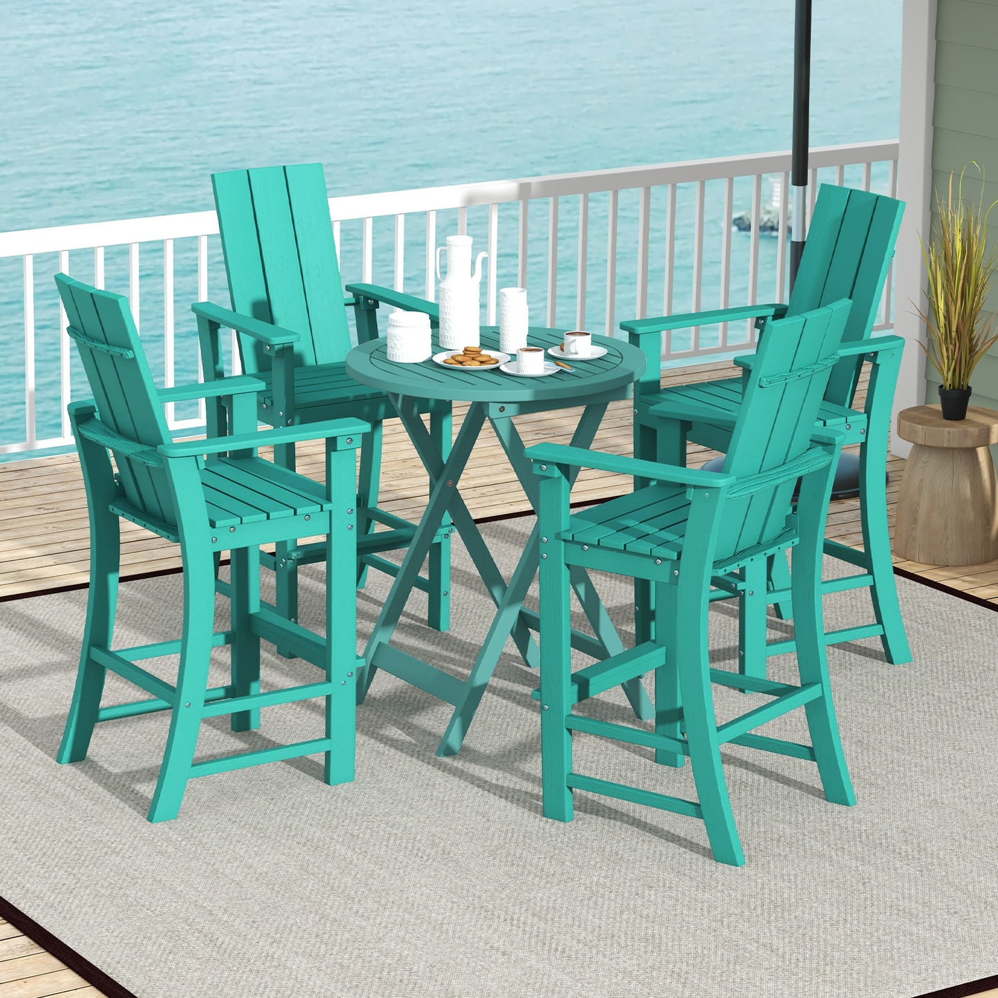 Tall Adirondack Bar Chair with Ergonomic High Back