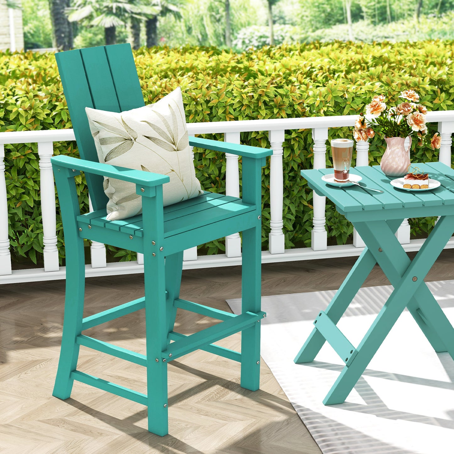 Tall Adirondack Bar Chair with Ergonomic High Back